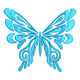 Elegant Blue Butterfly Embroidery Design, Instant Download
