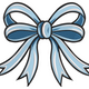 Elegant Blue Ribbon Bow Embroidery Design, Instant Download
