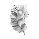 Elegant Botanical Feather Line Art Embroidery Design, Instant Download
