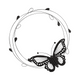 Elegant Butterfly Circle Monogram Frame Embroidery Design, Instant Download