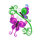 Elegant Butterfly Floral Embroidery Design, Instant Download