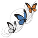 Elegant Butterfly Trio Embroidery Design, Instant Download