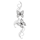 Elegant Butterfly Vine Embroidery Design, Delicate Nature Machine Embroidery