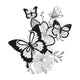 Elegant Butterfly and Flower Embroidery Design, Instant Download