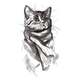 Elegant Cat Portrait Embroidery Design, Instant Download