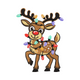 Elegant Christmas Reindeer with Lights Embroidery Design, Holiday Deer Pattern