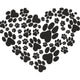 Elegant Dog Paw Heart Embroidery Design, Instant Download