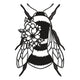 Elegant Floral Bee Embroidery Design, Instant Download