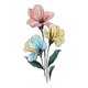 Elegant Floral Bouquet Embroidery Design, Multi-Color Flower Arrangement Machine Embroidery Pattern, Instant Download