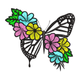 Elegant Floral Butterfly Embroidery Design, Instant Download