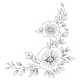 Elegant Floral Corner Embroidery Design, Machine Embroidery Pattern, Instant Download