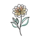 Elegant Floral Line Art Embroidery Design, Instant Download