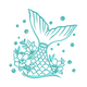 Elegant Floral Mermaid Tail Line Art Embroidery Design, Machine Embroidery Pattern, Instant Download