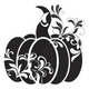 Elegant Floral Pumpkin Silhouette Embroidery Design, Instant Download