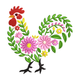 Elegant Floral Rooster Embroidery Design, Machine Embroidery Pattern, Instant Download