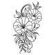 Elegant Floral Vine Embroidery Design, Botanical Outline, Instant Download