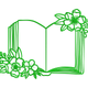 Elegant Flower Book Frame Embroidery Design, Instant Download