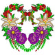 Elegant Flower Heart Embroidery Design, Instant Download