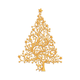Elegant Golden Christmas Tree Embroidery Design, Instant Download