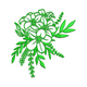 Elegant Green Floral Bouquet Embroidery Design, Instant Download