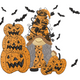 Elegant Halloween Gnome with Pumpkins Embroidery Design, Instant Download