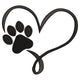 Elegant Heart Paw Print Embroidery Design, Instant Download