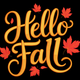 Elegant Hello Fall Embroidery Design, Autumn Lettering Machine Embroidery Pattern, Instant Download