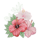 Hibiscus Embroidery Design, Tropical Flower Pattern, Instant Download