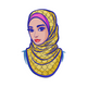 Elegant Hijab Woman Portrait Embroidery Design, Fashion Machine Embroidery Pattern, Instant Download