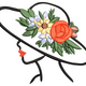 Elegant Lady in Floral Hat Line Art Embroidery Design, Machine Embroidery Pattern, Instant Download