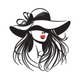 Elegant Lady with Hat Embroidery Design, Instant Download