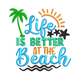Elegant Life Is Better at the Beach Embroidery Design, Machine Embroidery Pattern, Instant Download