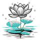 Elegant Lotus Flower with Water Embroidery Design, Instant Download