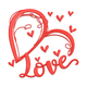 Elegant Love Heart Script Embroidery Design, Instant Download