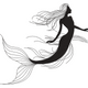 Elegant Mermaid Silhouette Embroidery Design, Instant Download