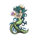 Elegant Mermaid with Seashell Embroidery Design, Instant Download