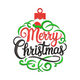Elegant Merry Christmas Ornament Embroidery Design, Instant Download