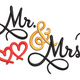 Elegant Mr. & Mrs. embroidery design, Instant Download