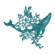 Elegant Ocean Whale with Flowers Embroidery Design, Instant Download