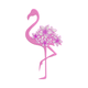 Elegant Pink Flamingo with Flowers Embroidery Design, Instant Download