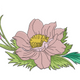Elegant Pink Flower Embroidery Design, Instant Download