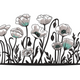 Elegant Poppy Flower Border Embroidery Design, Floral Border Pattern, Instant Download