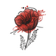 Elegant Red Poppy Flower Embroidery Design, Botanical Floral Machine Embroidery, Instant Download