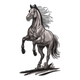 Elegant Running Horse Embroidery Design, Instant Download