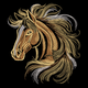 Elegant Stallion Mane Embroidery Design, Instant Download