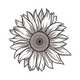 Elegant Sunflower Embroidery Design, Botanical Machine Embroidery Pattern, Instant Download