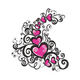 Elegant Swirl Hearts Embroidery Design, Instant Download