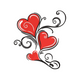 Elegant Swirl Hearts Embroidery Design V2, Instant Download