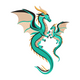 Elegant Twin Dragon Embroidery Design, Fantasy Mythical Pattern