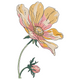 Wildflower Stem Embroidery Design, Botanical Machine Pattern